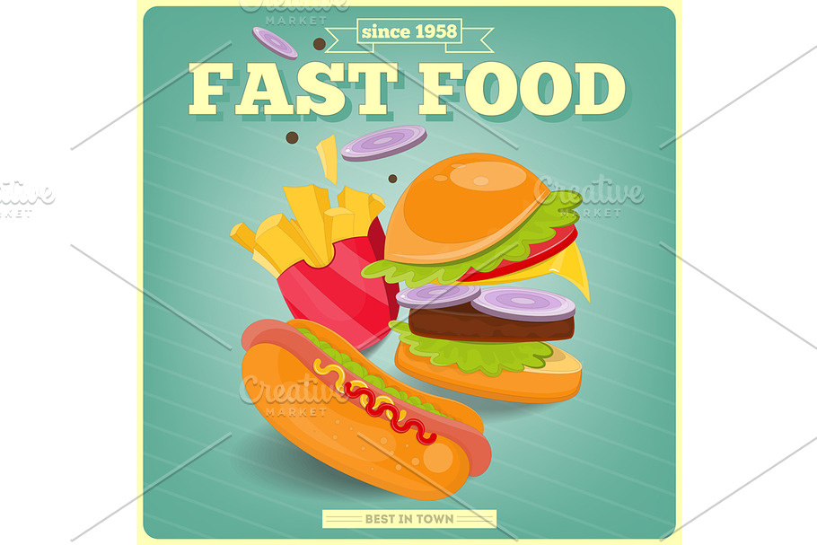 Fast Food Menu | Pre-Designed Illustrator Graphics ~ Creative Market