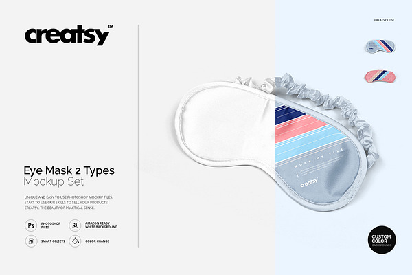 Eye Mask 2 Types Mockup Set | Commercial Work