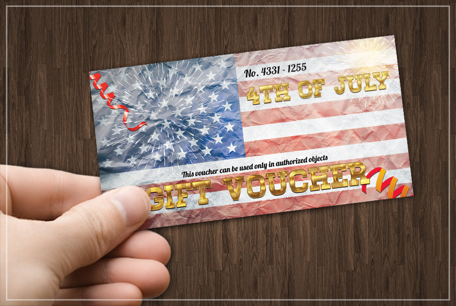 Fourth of July GIFT VOUCHER | Card Templates ~ Creative Market