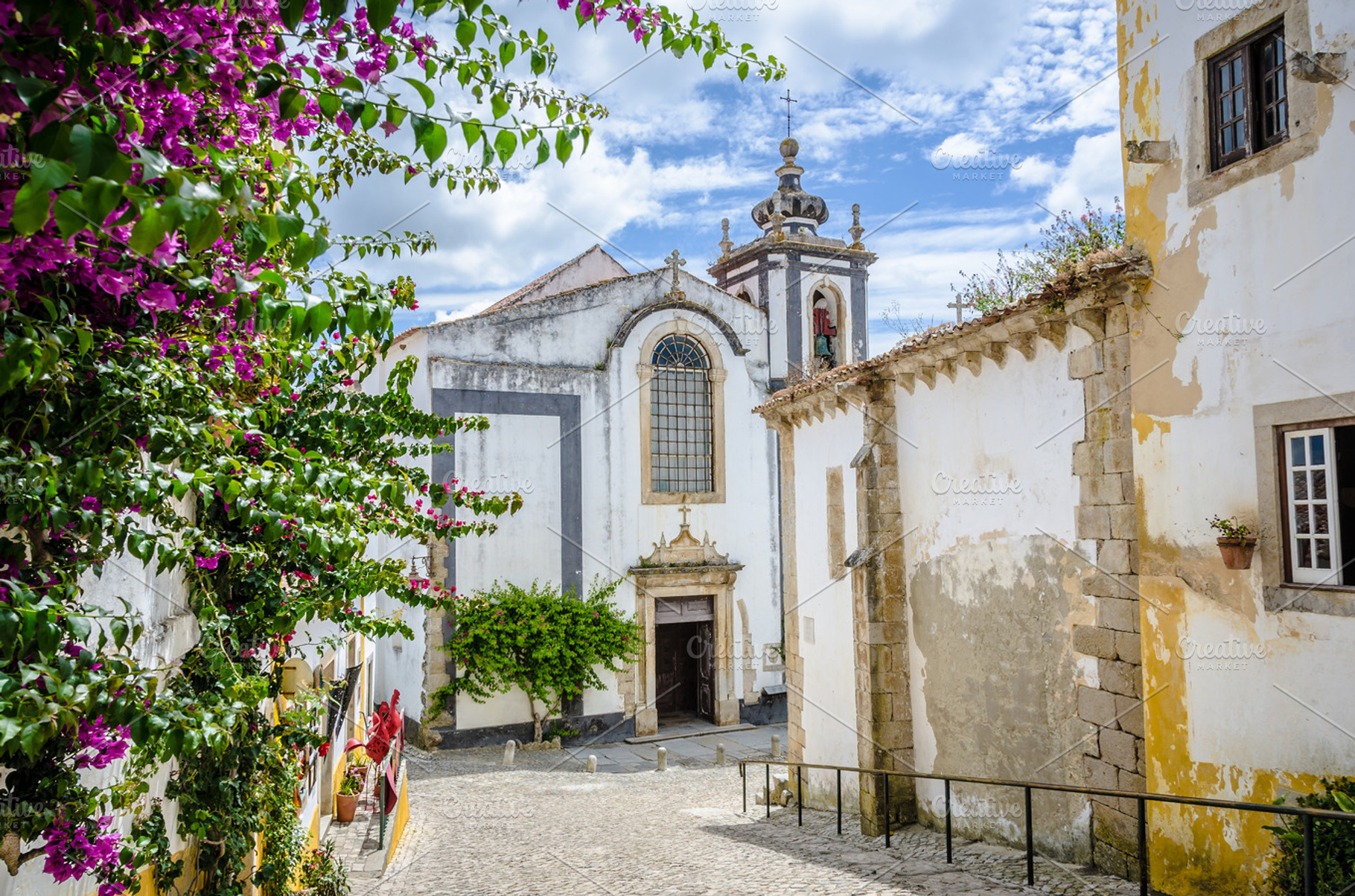 Church In Obidos Portugal Stock Photo Containing Ancient And