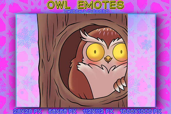 Cute Owlet Twitch/Discord Emotes