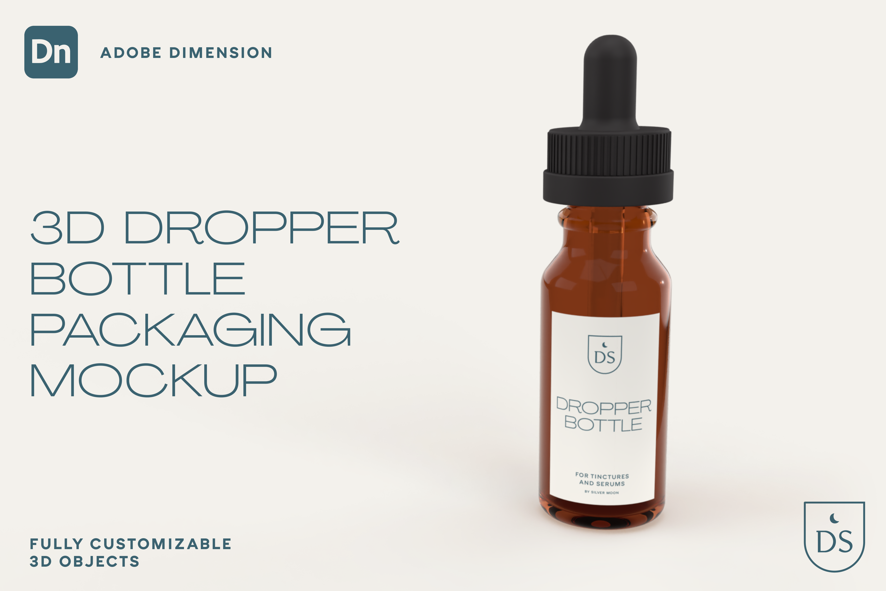 Dropper Bottle & Box 3D Model - Creative Design Market