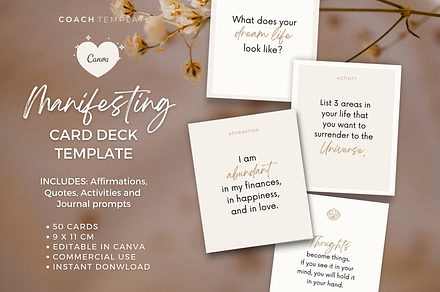 45 Positive Affirmation Card Deck Vision Board Printables 