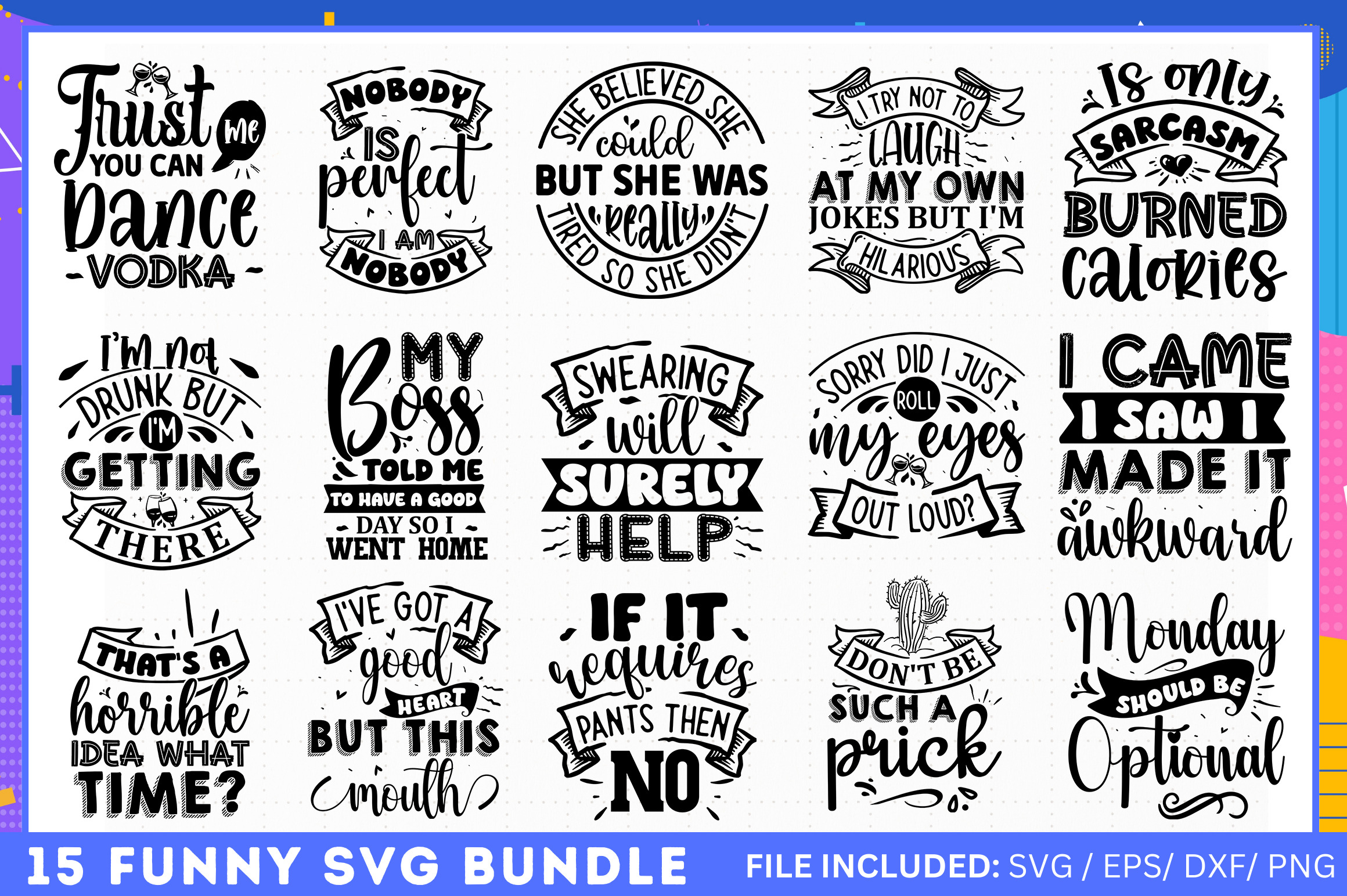 Funny SVG Bundle | Graphic Objects ~ Creative Market