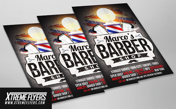 Barbershop Flyer Template PSD Download - XtremeFlyers