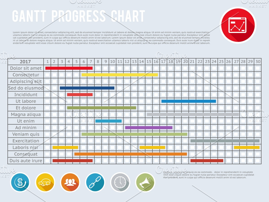 Project schedule chart | Pre-Designed Illustrator Graphics ~ Creative