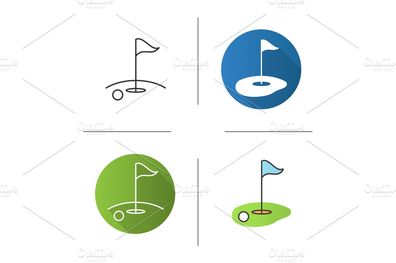 Golf course icon | Pre-Designed Illustrator Graphics ~ Creative Market