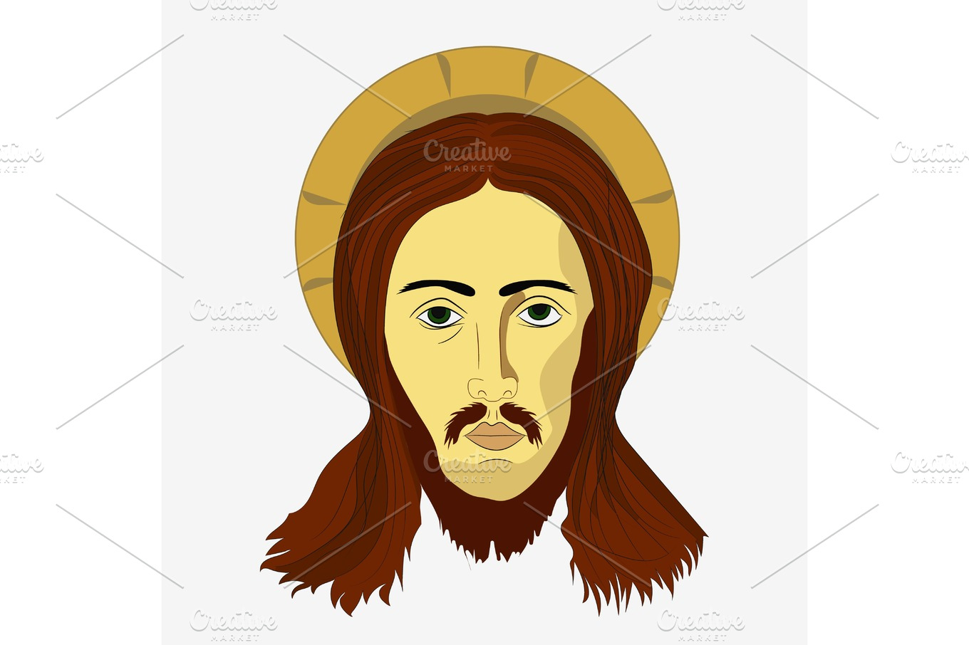 Face of Jesus Christ | Pre-Designed Illustrator Graphics ~ Creative Market