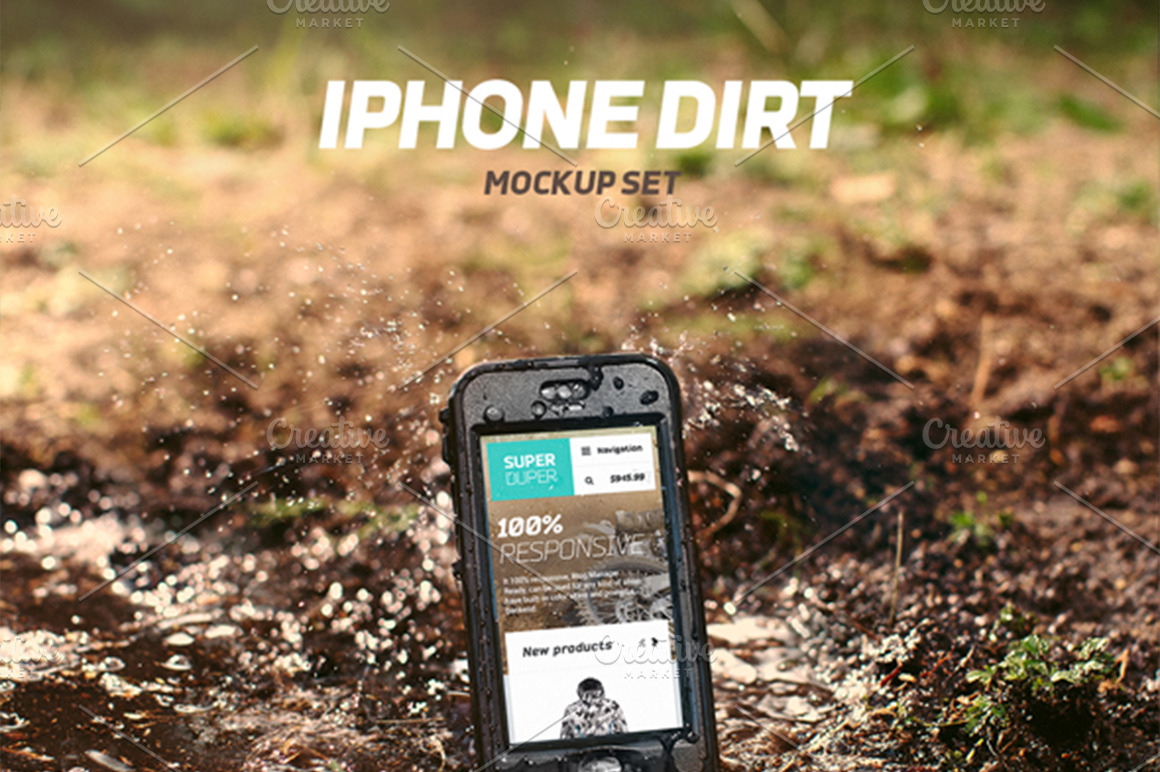 Download Iphone Dirt Mockup Set Creative Photoshop Templates Creative Market