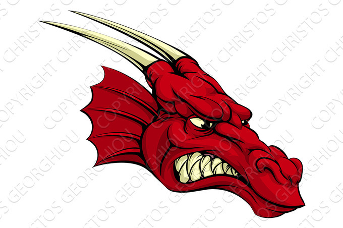 Red dragon mascot | Illustrator Graphics ~ Creative Market