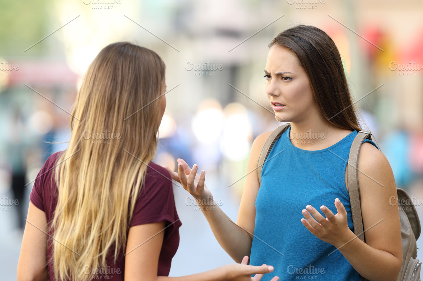 Two Angry Women Friends Talking High Quality People Images ~ Creative