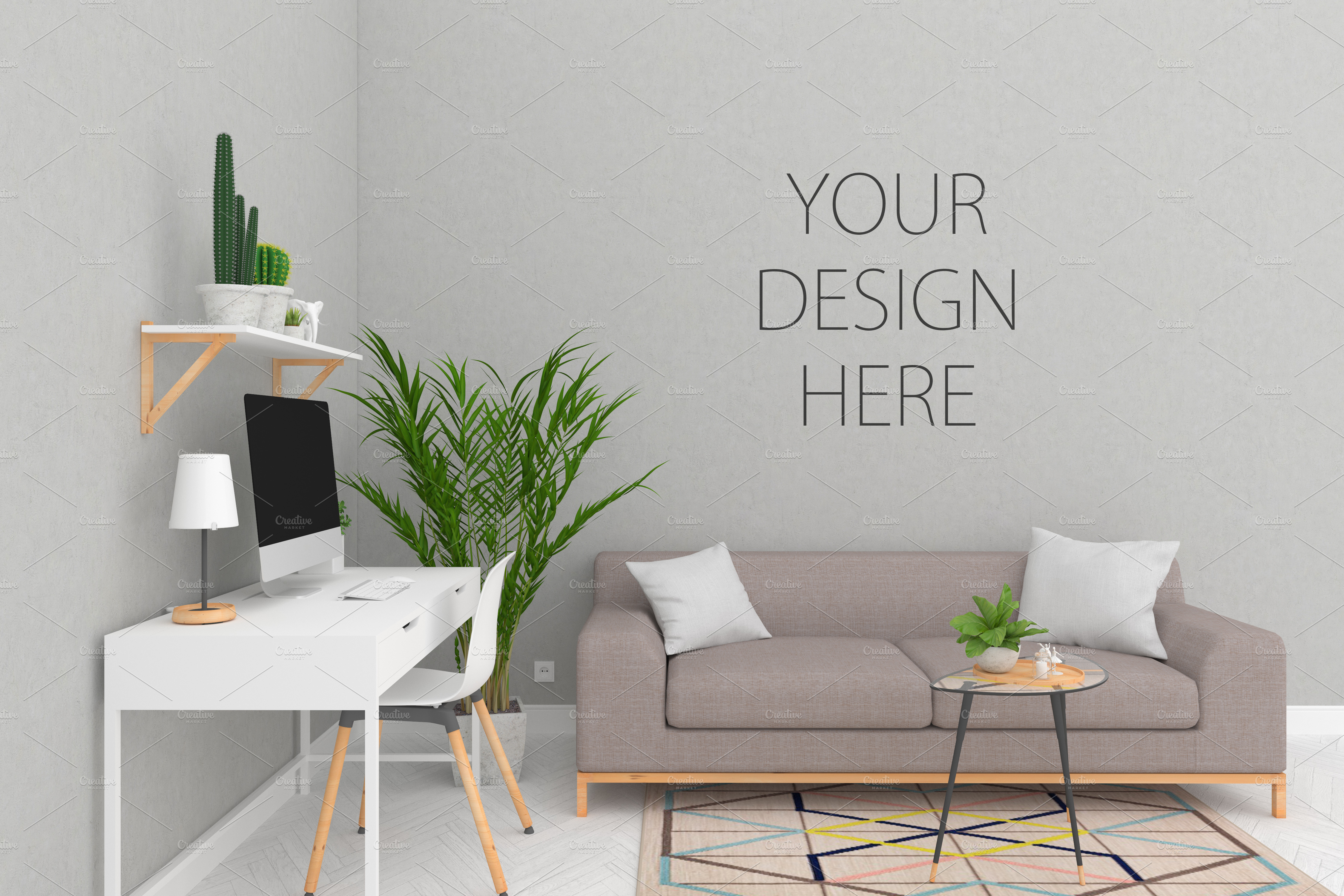 Download Blank Wall Mockup Wall Art Gallery Creative Photoshop Templates Creative Market