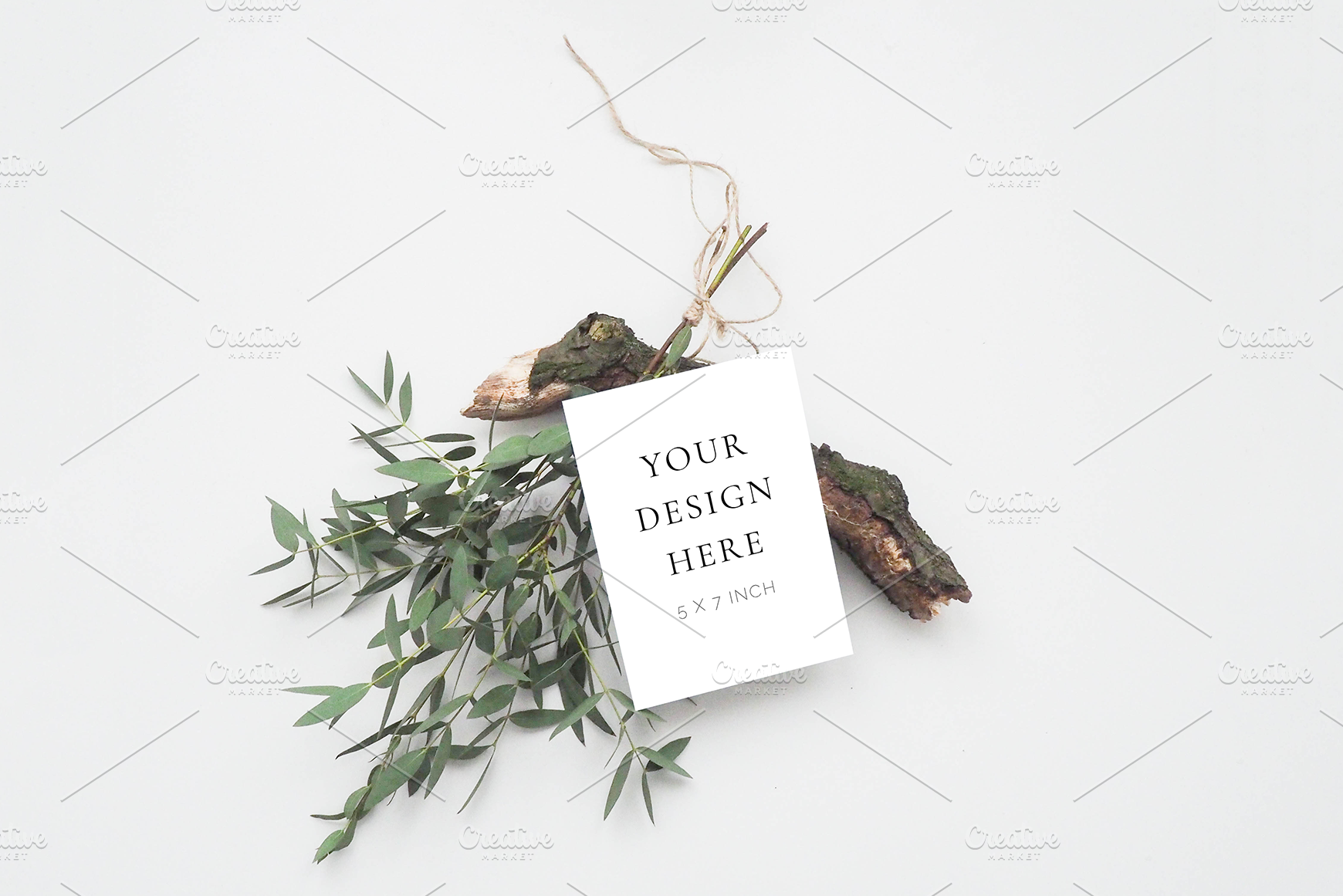 Download Rustic Eucalyptus Stationery Mockup Creative Photoshop Templates Creative Market PSD Mockup Templates