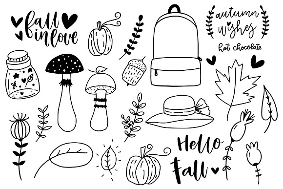 Autumn doodle & lettering kit.