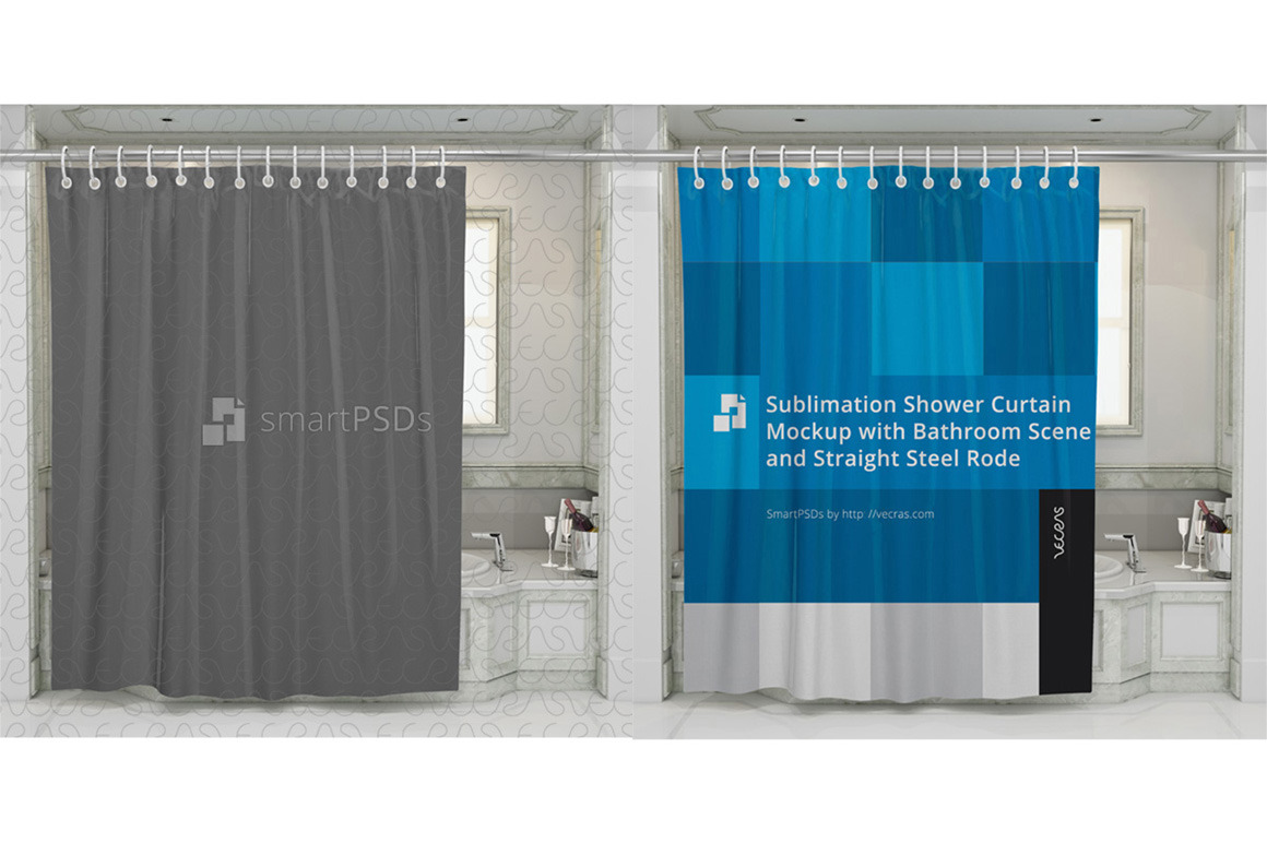 Download Sublimation Shower Curtain Mockup Creative Photoshop Templates Creative Market