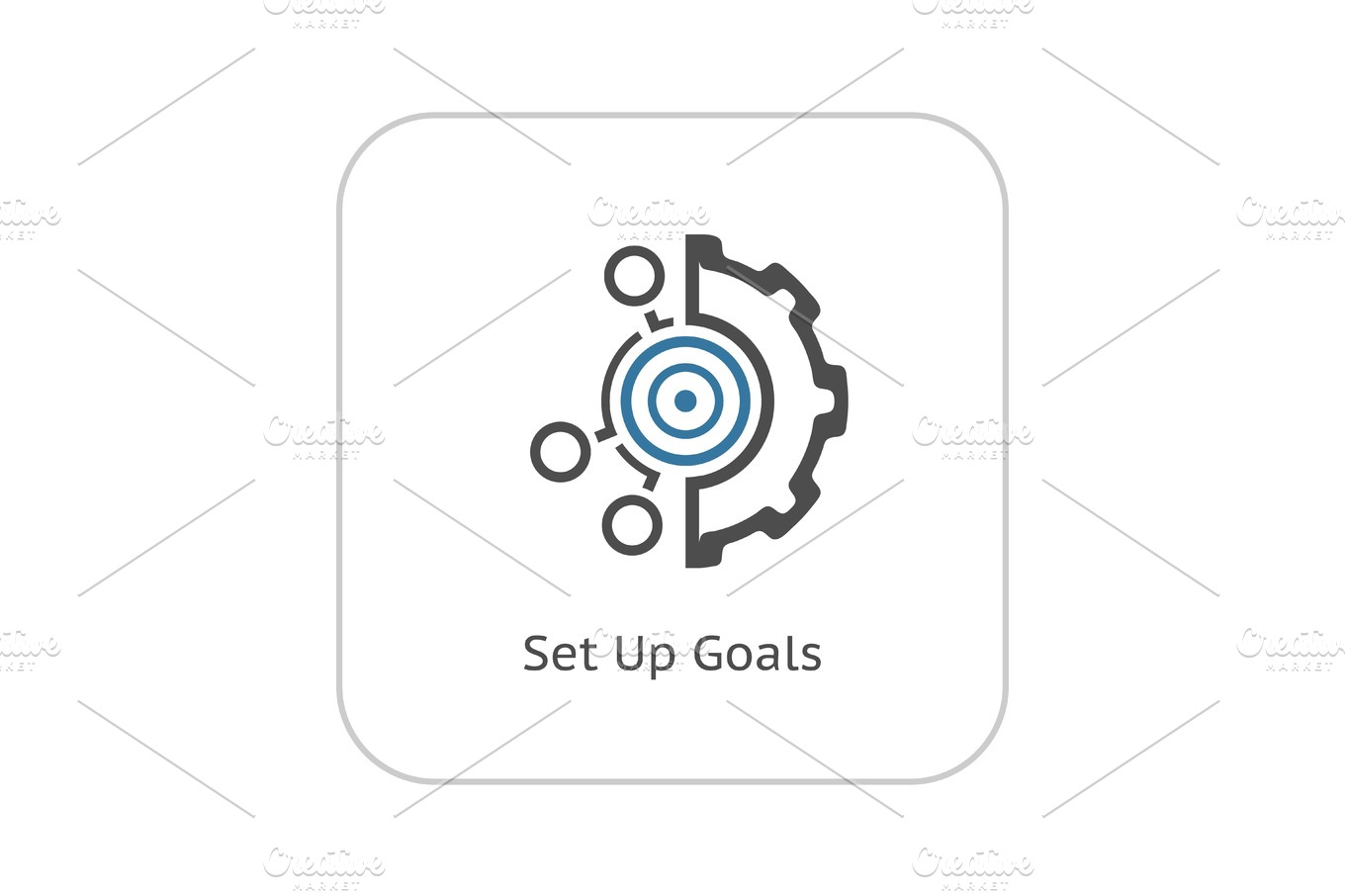 Set Up Goals Icon Flat Design Pre Designed Illustrator Graphics Creative Market