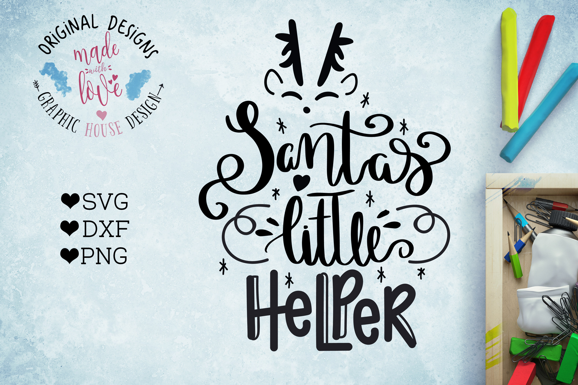 Download Santa S Little Helper Cut File Pre Designed Illustrator Graphics Creative Market PSD Mockup Templates