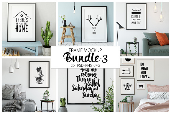 Download Frame Mockup Bundle Vol 3 Creative Photoshop Templates Creative Market PSD Mockup Templates