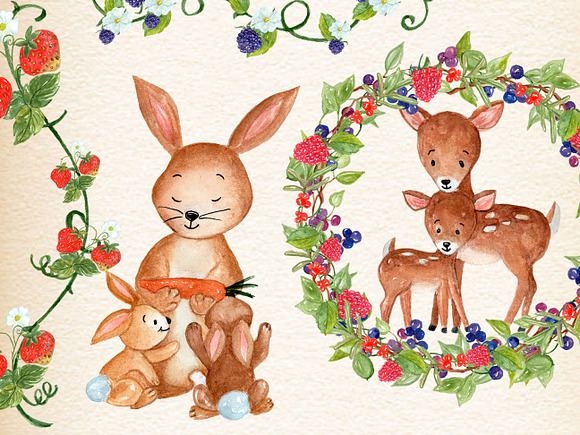 Mother And Baby Animals Clipart Custom Designed Illustrations Creative Market