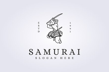 Maschera Samurai Shogun Con Il Logo Horn Disegno Con Il Simbolo