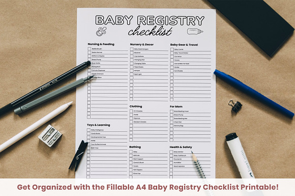 Baby Essentials Checklist Printable Pink Newborn Essentials Nursery  Checklist Baby Registry Checklist Instant Download 