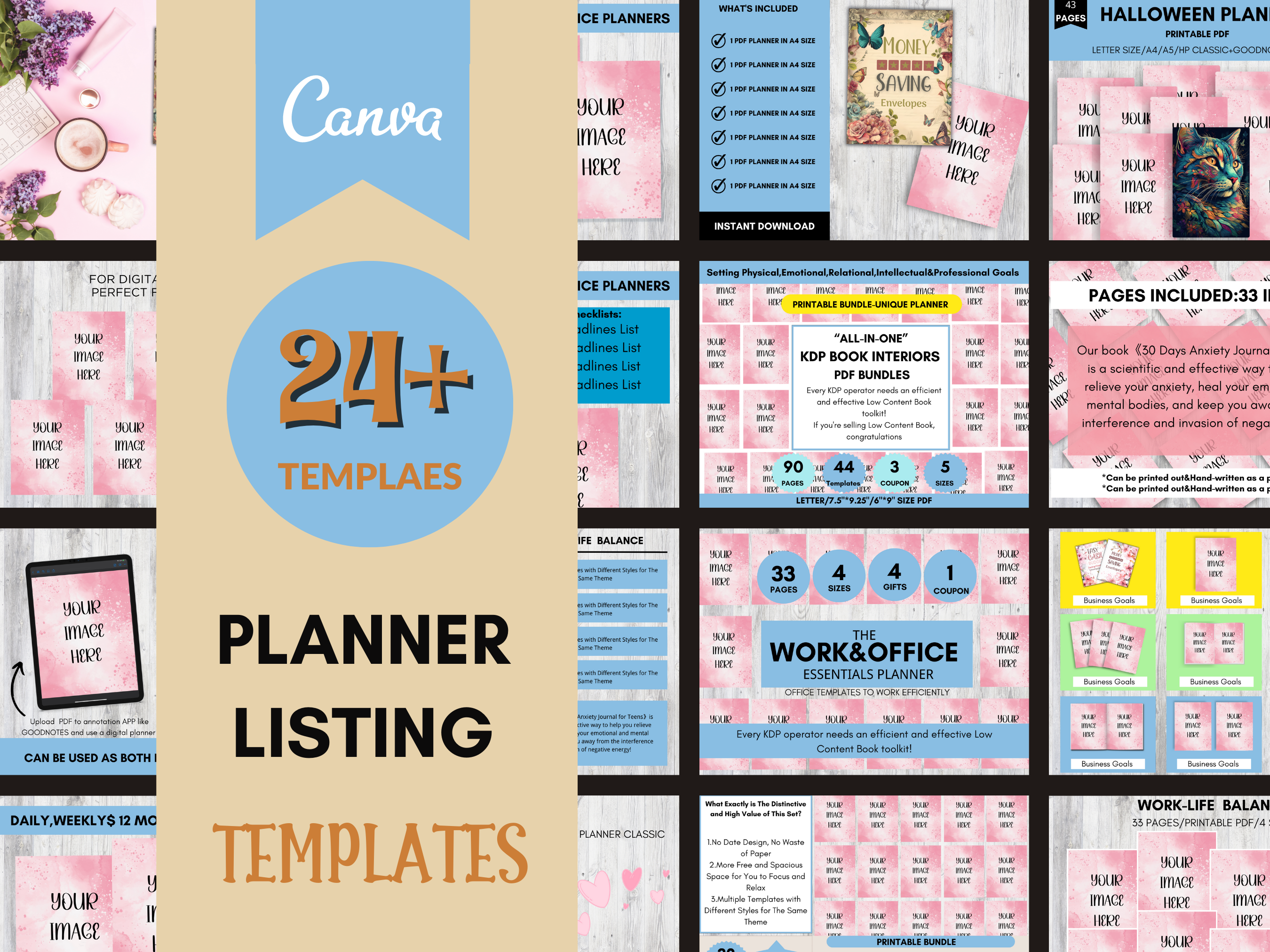 Printable Planner Mockup Templates | Creative Market