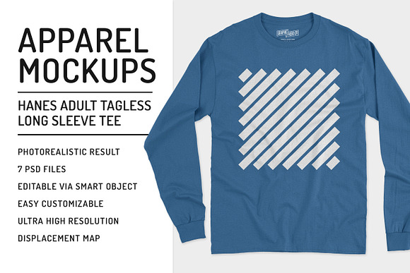 Download Hanes Longsleeve Tee Mockups Creative Photoshop Templates Creative Market