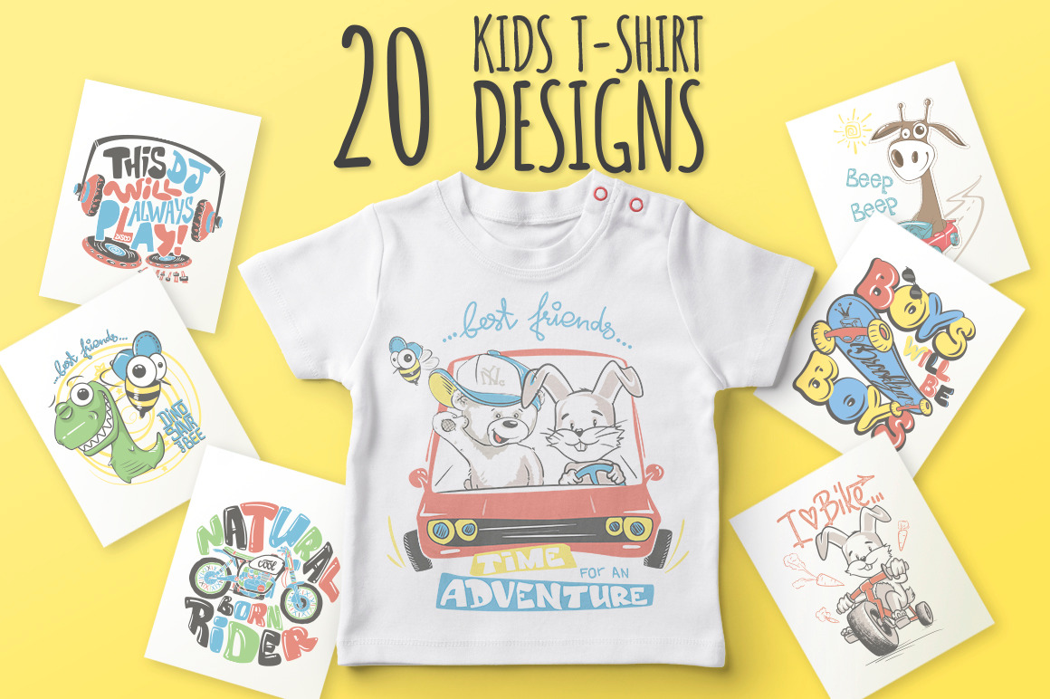 20 Kids TShirt Designs Illustrations Creative Market