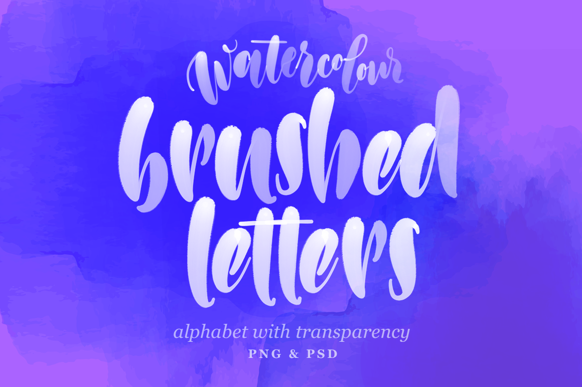 Brushed Letters Watercolor Alphabet | Graphic Objects ~ Creative Market