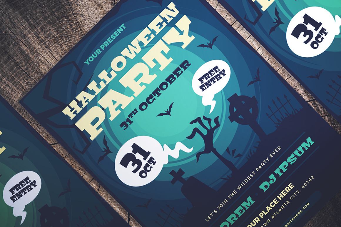 Halloween Party Flyer | Illustrator Templates ~ Creative Market