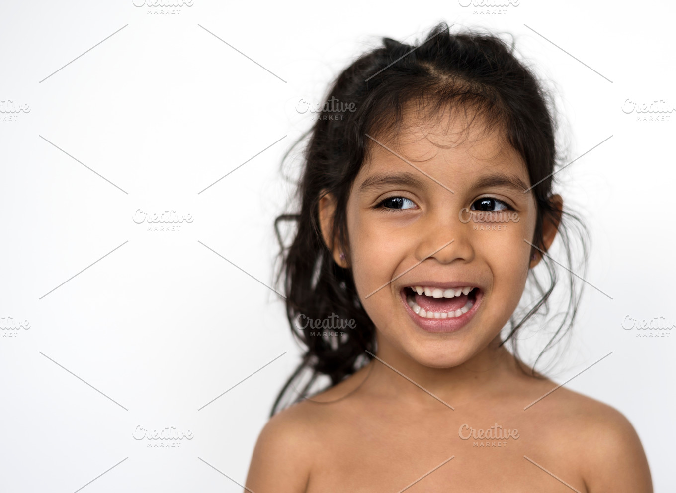 Young girl shirtless close up | Background Stock Photos ~ Creative Market