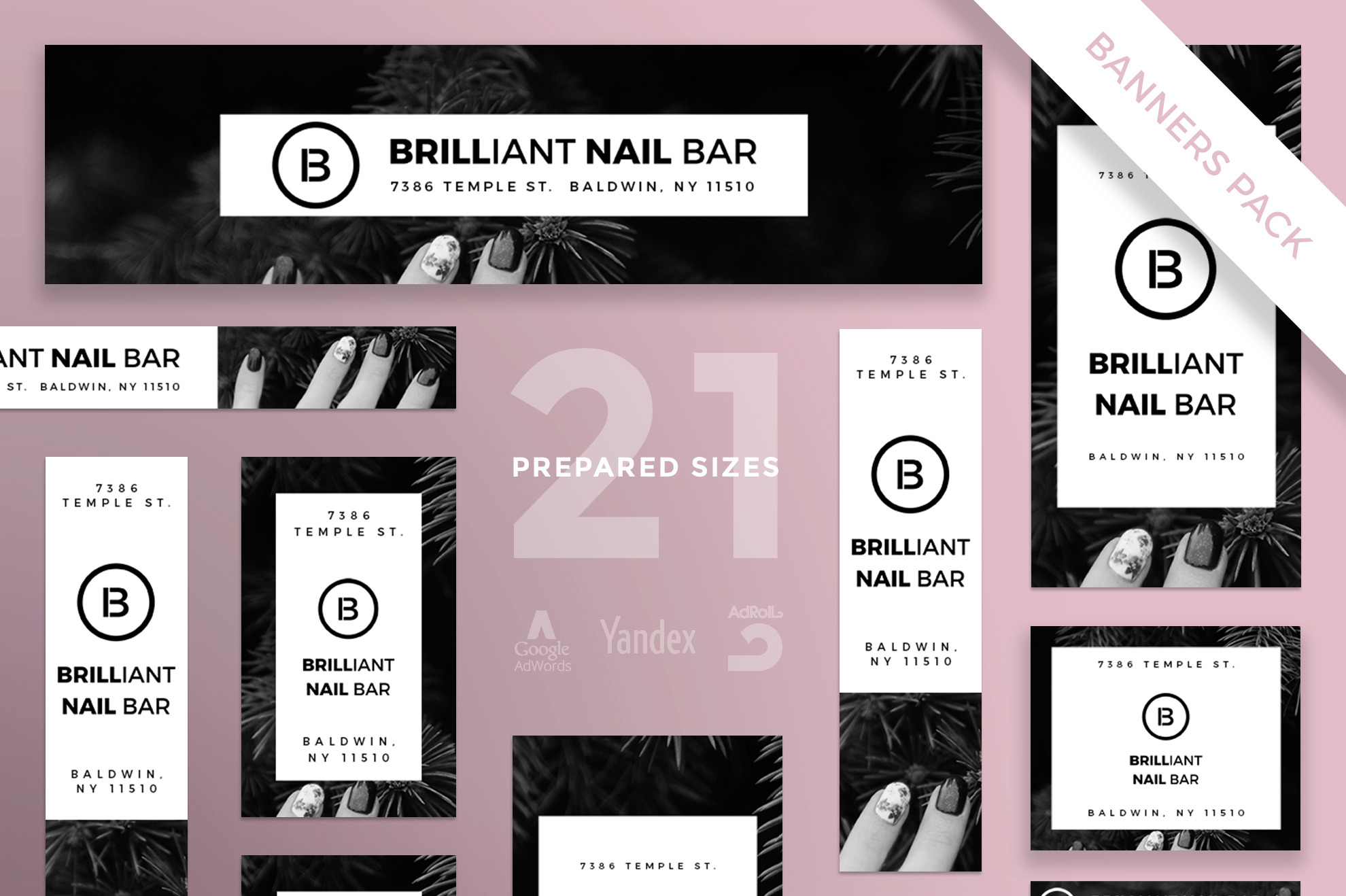 Banners Pack Brilliant Nail Bar Creative Illustrator Templates Creative Market