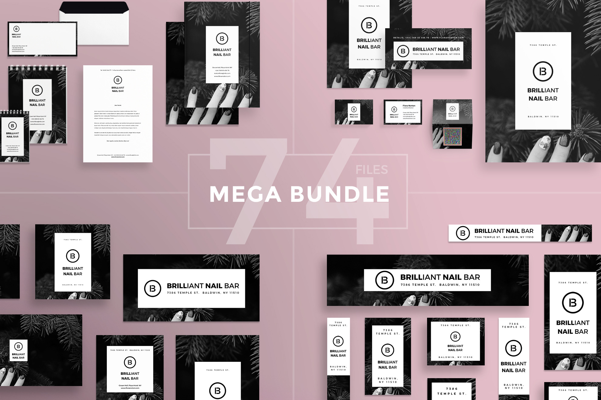 Mega Bundle Brilliant Nail Bar Creative Illustrator Templates Creative Market