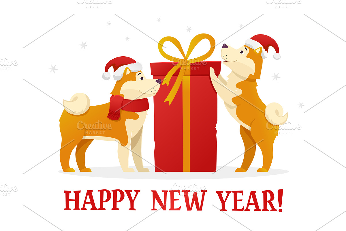 Christmas Dog Cartoon Character | Pre-Designed Photoshop Graphics