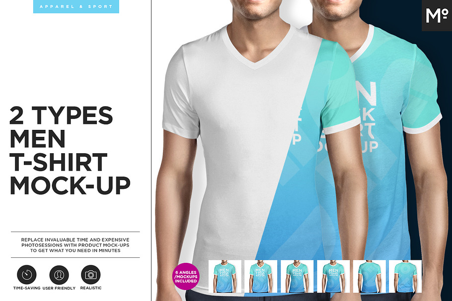 Download 2 Types Men T-shirt Mock-up | Creative Photoshop Templates ...