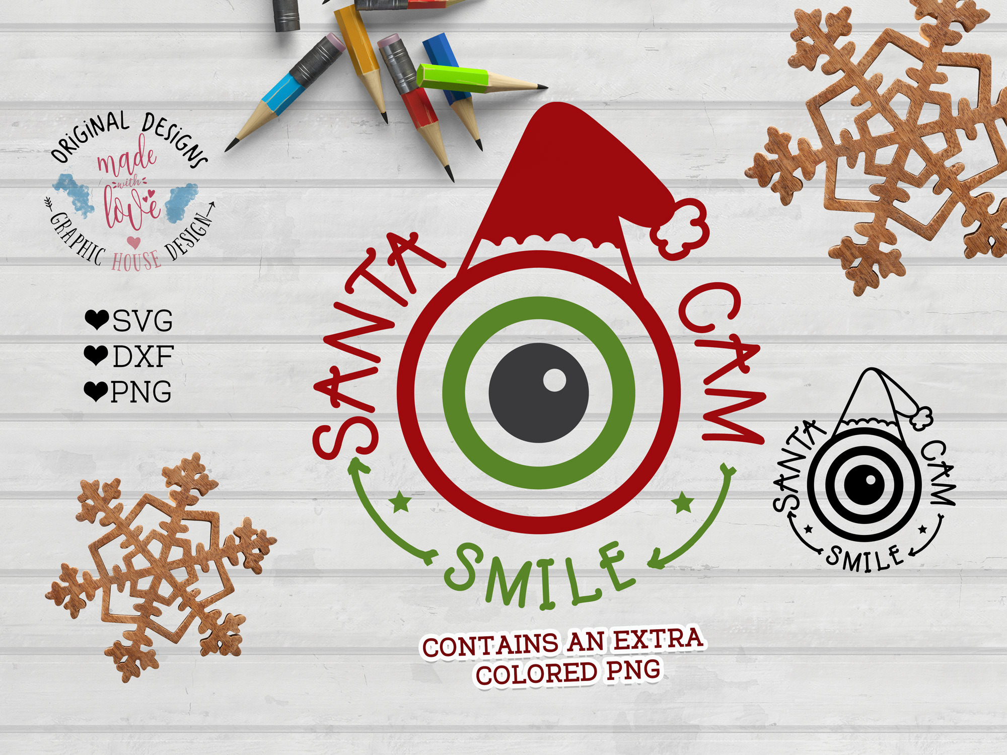 Download Santa Cam Smile Cut File And Clipart Pre Designed Illustrator Graphics Creative Market 3D SVG Files Ideas | SVG, Paper Crafts, SVG File