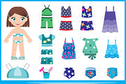 Paper doll with summer set of clothe | Illustrations ~ Creative Market