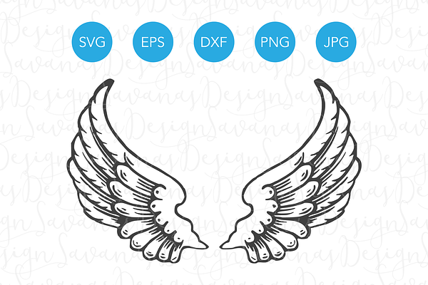 Angel Wings Svg Cutting Files Pre Designed Illustrator Graphics Creative Market