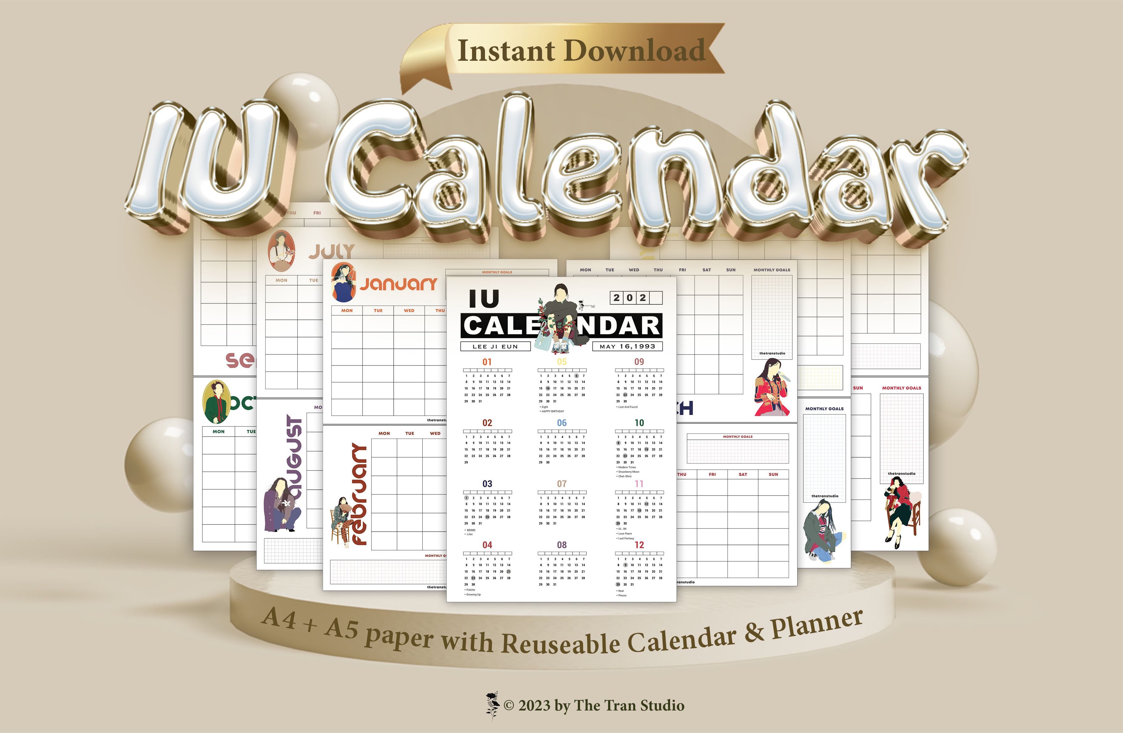 Readytoprint IU Calendar KpopJournal Creative Market