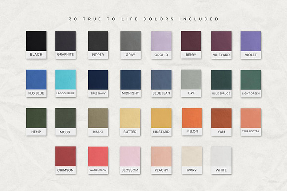 Color Chart Comfort Colors 1717 Shirts Gráfico por CreativSupply · Creative  Fabrica