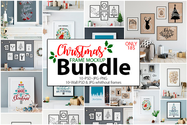 Download Christmas Frame Mockup Photos Graphics Fonts Themes Templates Creative Market PSD Mockup Templates