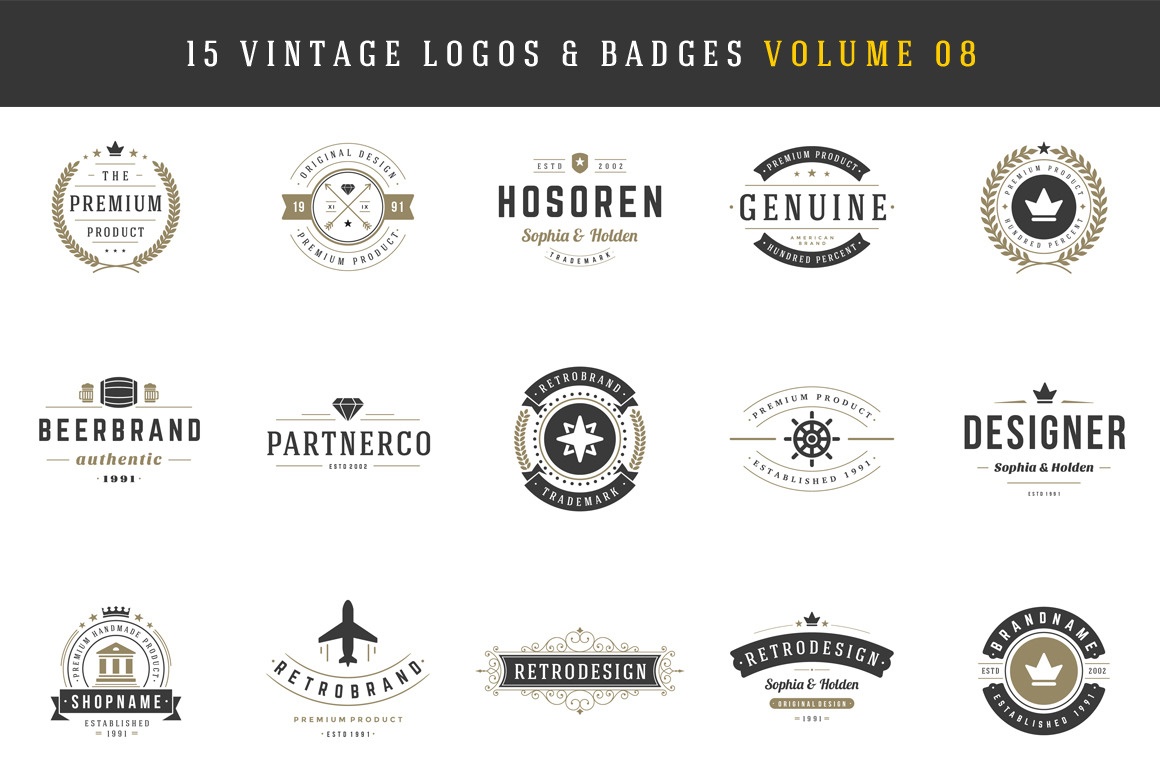 15 Retro Vintage Logotypes, Badges | Branding & Logo Templates ...