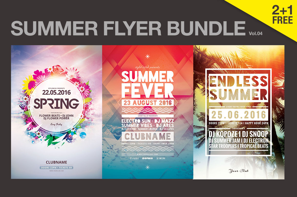 Download Sale Summer Flyer Bundle Vol 04 Creative Photoshop Templates Creative Market