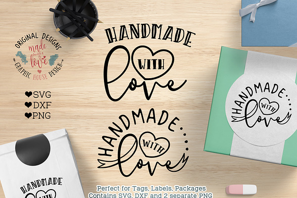 Handmade With Love Svg Dxf Png Pre Designed Illustrator Graphics Creative Market