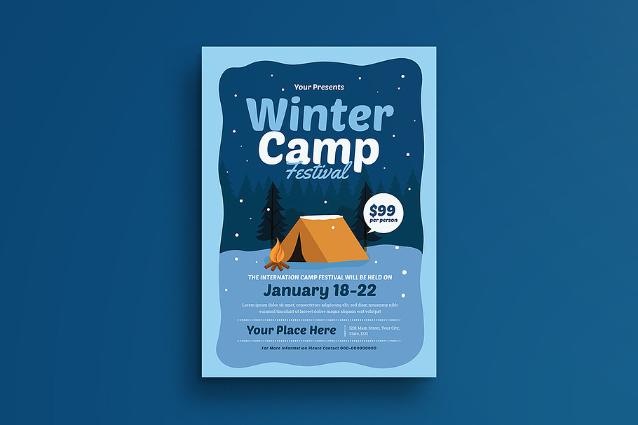 Kids Summer Camp Flyer | Creative Illustrator Templates ~ Creative Market