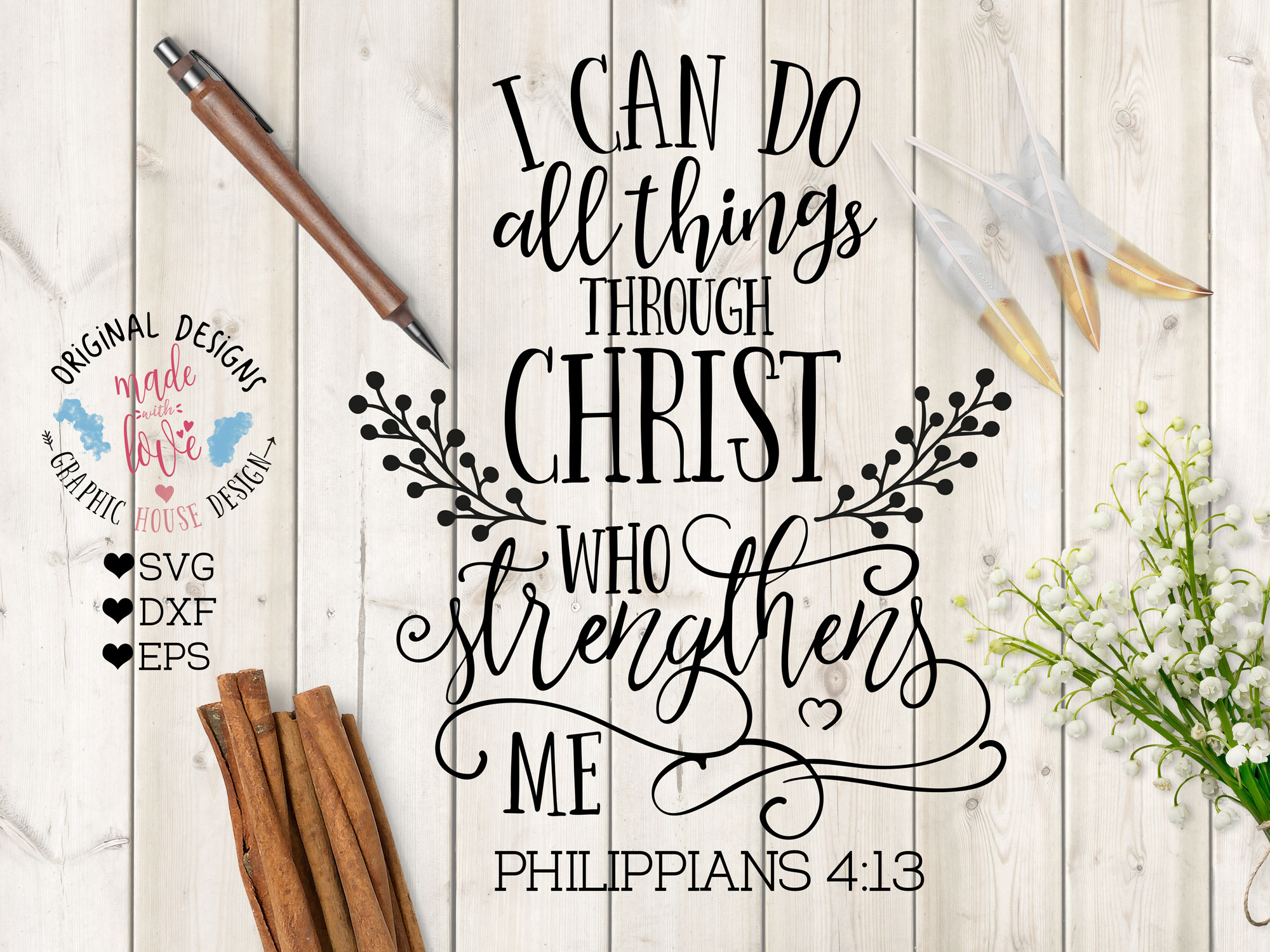 I can do all Things Through Christ Illustrations Creative Market