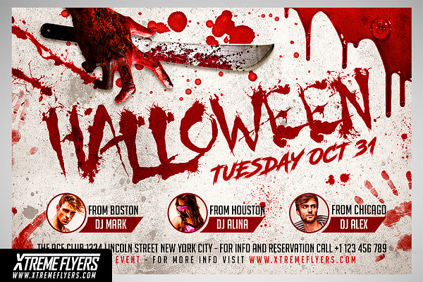 Halloween Flyer Template Creative Photoshop Templates Creative Market