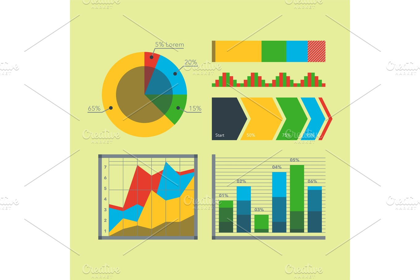 Design diagram chart elements vector illustration of business flow ...