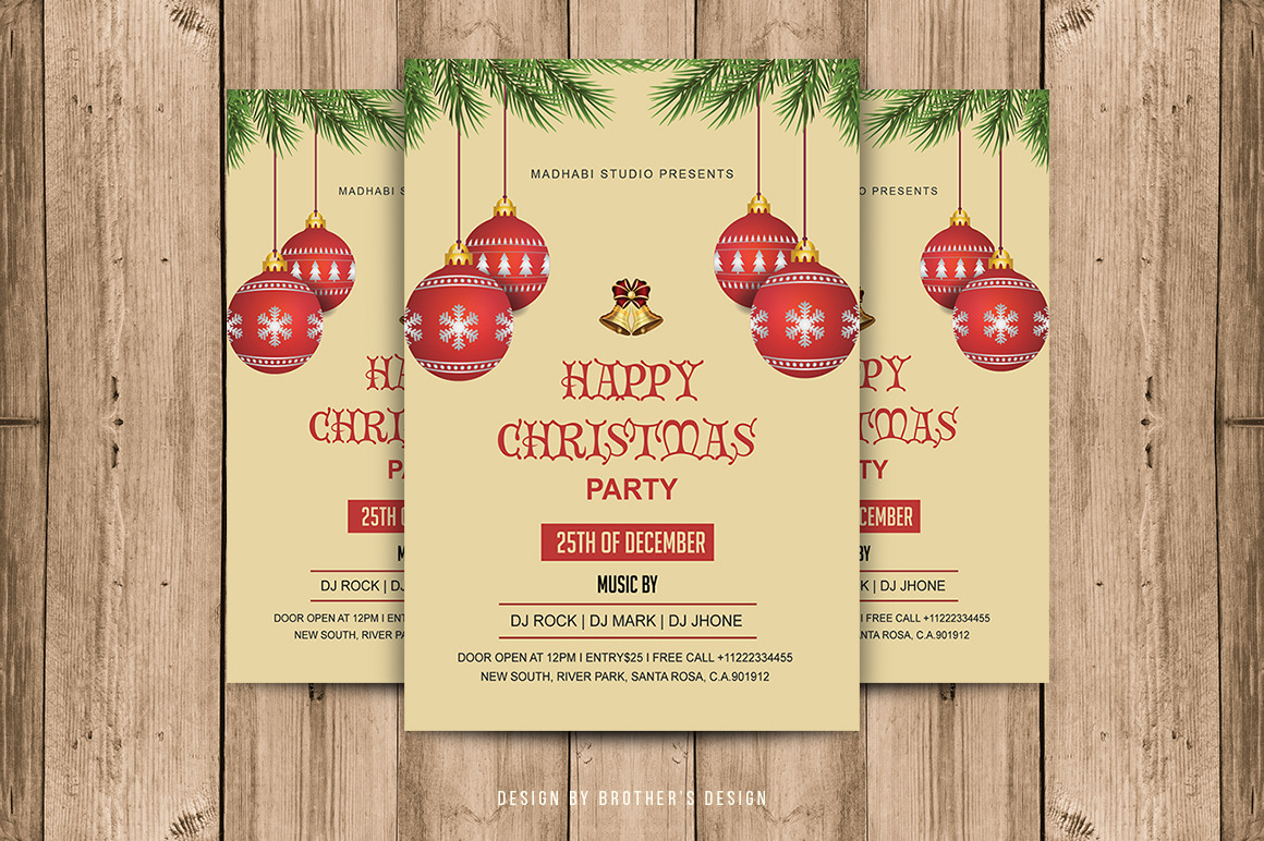 Christmas Invitation Flyer | Flyer Templates ~ Creative Market