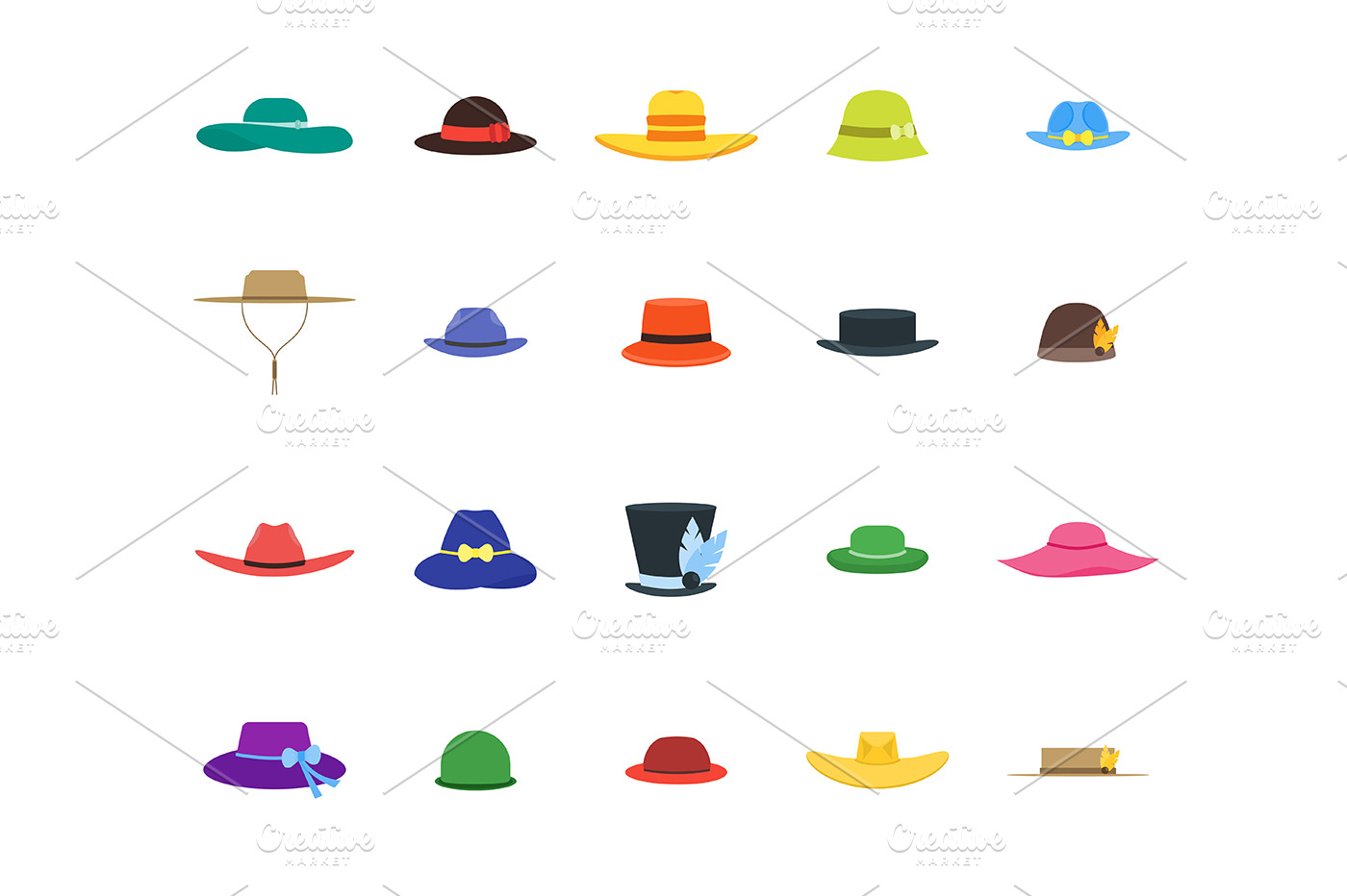 Hats Set Fashion for Men and Women | Graphic Objects ~ Creative Market